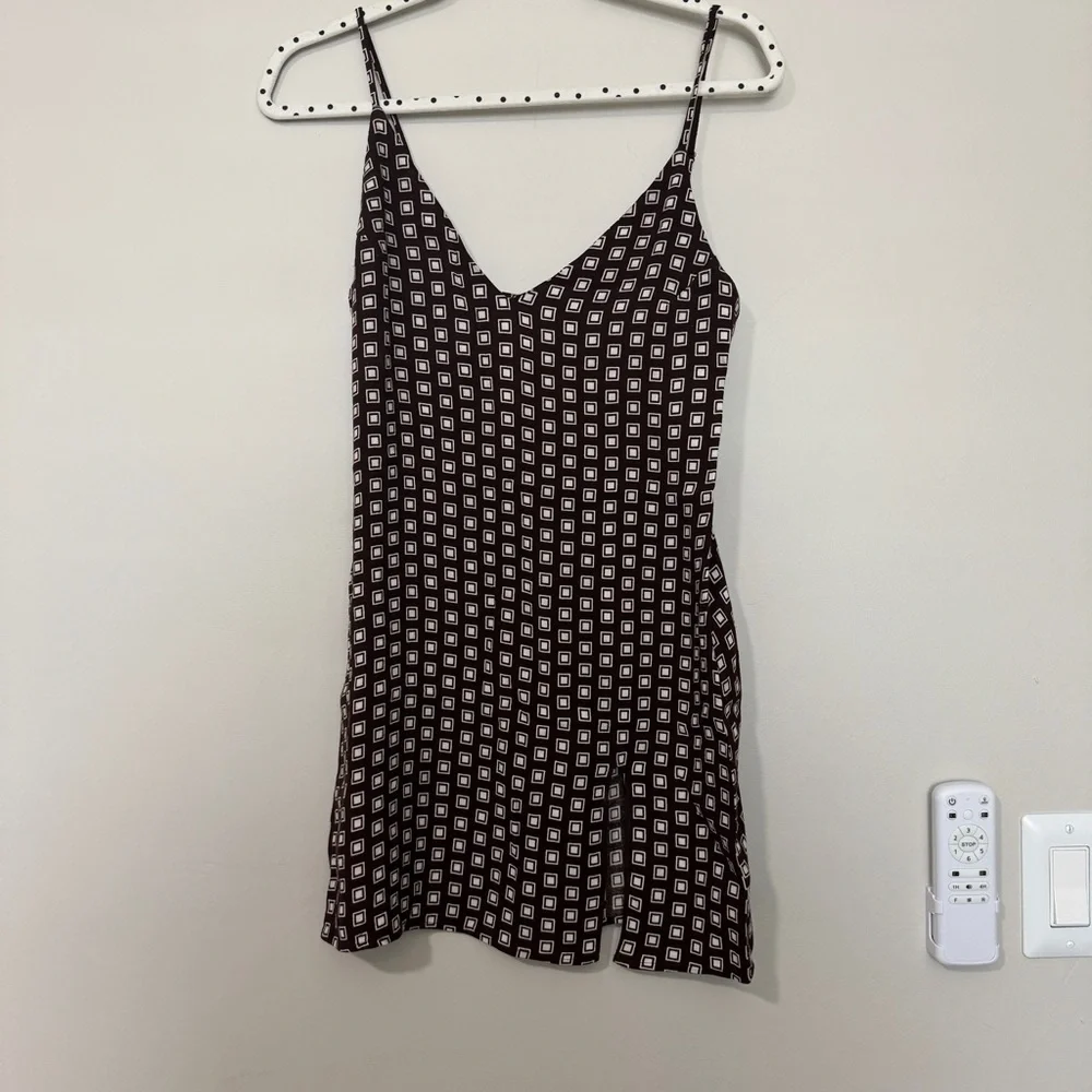 Reformation Marlowe Sleeveless Brown Slip Dress In Palladio XS